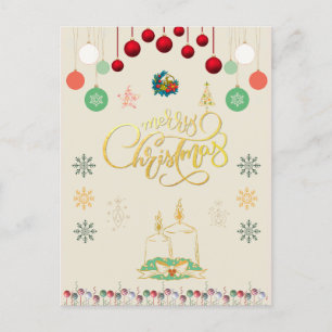 Postal Sparkling Christmas Ornamet Card