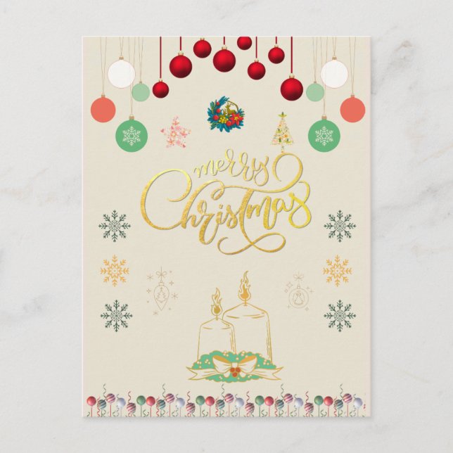 Postal Sparkling Christmas Ornamet Card (Anverso)