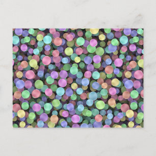 Postal Sparkling Rainbow Polka Dots