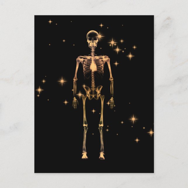 Postal Sparkling X-Ray Skeleton - Naranja (Anverso)