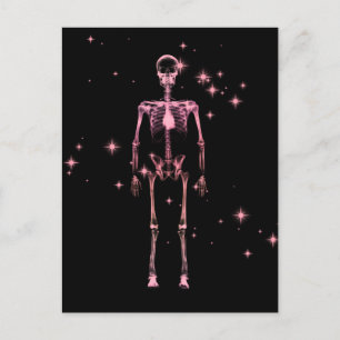 Postal Sparkling X-Ray Skeleton - Rojo