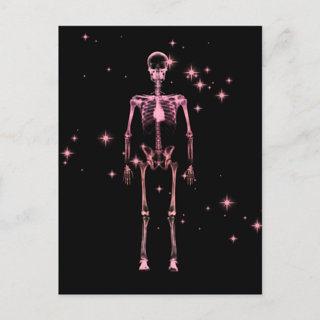 Postal Sparkling X-Ray Skeleton - Rojo (Anverso)