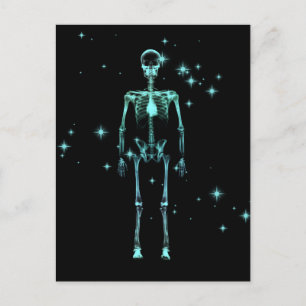 Postal Sparkling X-Ray Skeleton - Verde azulado
