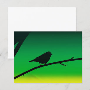 Postal Sparrow Silhouette On Limonene