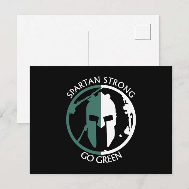 Postal Spartan Strong Go Green spartan warrior (Anverso / Reverso)