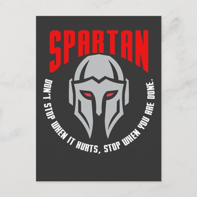 Postal Spartan Warrior Gift Fitness Gym entrenamiento (Anverso)
