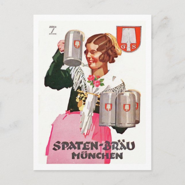 Postal Spaten Brä u - Hohlwein (Anverso)