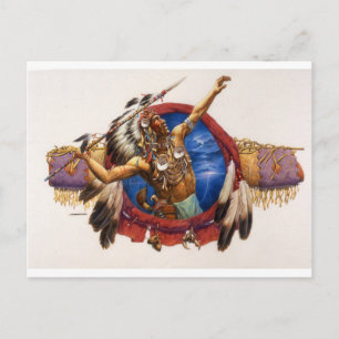 Postal Spear Warrior Native American