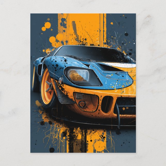 Postal "Speed & Splatter – The Ford GT40 Gulf Legacy" (Anverso)