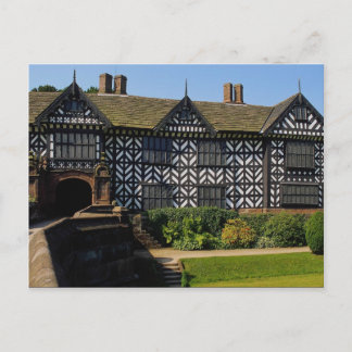 Postal Speke Hall, casa Tudor con entramado de madera, Me