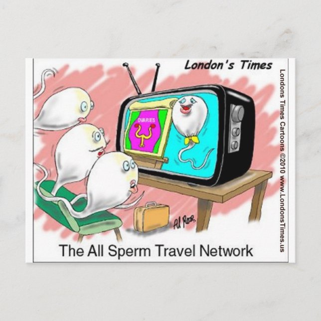 Postal Sperm Travel Network Divertidas Cartas y Regalos (Anverso)