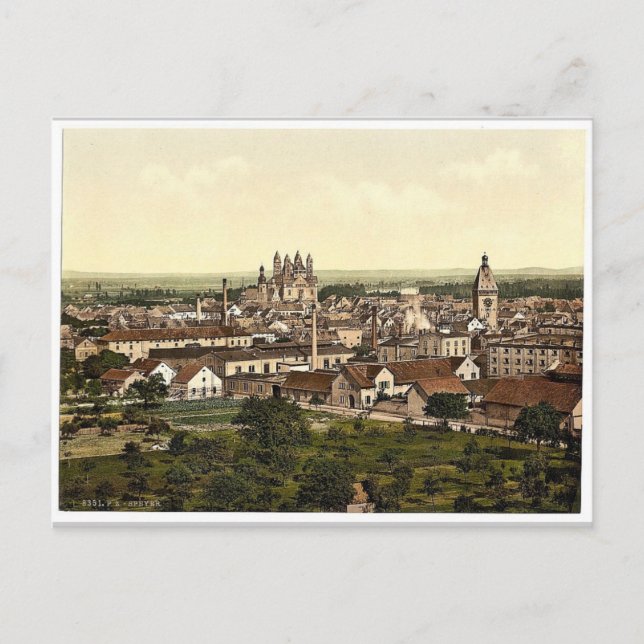 Postal Speyer, vista general, el Rin, Alemania rara Phot (Anverso)