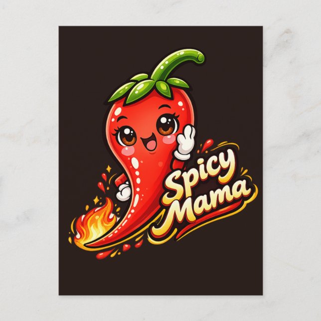 Postal Spicy Mama - Hot Stuff - Foodie Fiends (Anverso)