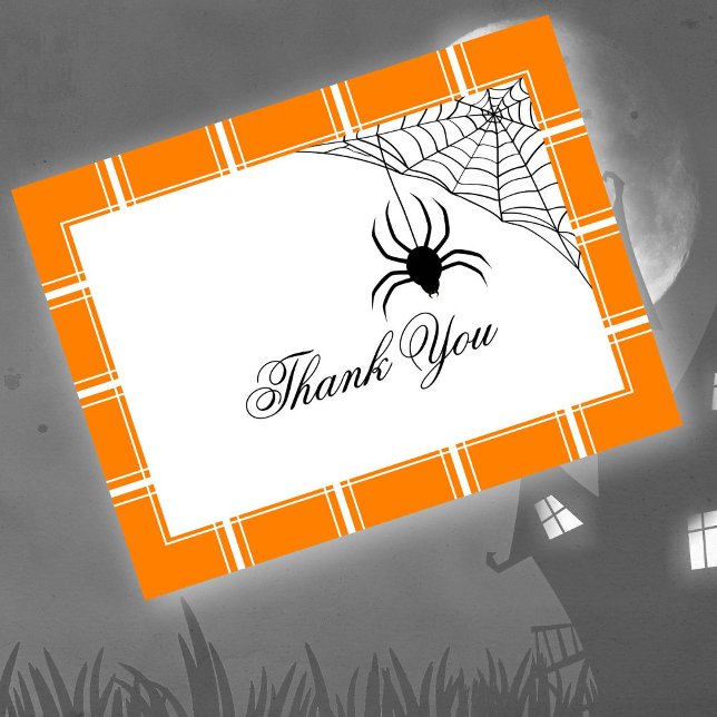 Postal Spider Gracias Naranja De Halloween (Subido por el creador)