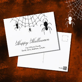 Postal Spider Web Black White Halloween