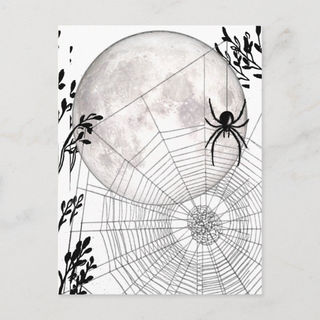 Postal Spider Web, Luna Llena, Gótico Icónico, Regalos Gó (Anverso)