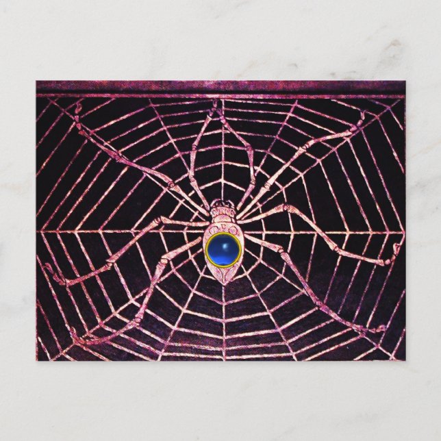 Postal SPIDER Y WEB Blue Sapphire Black (Anverso)