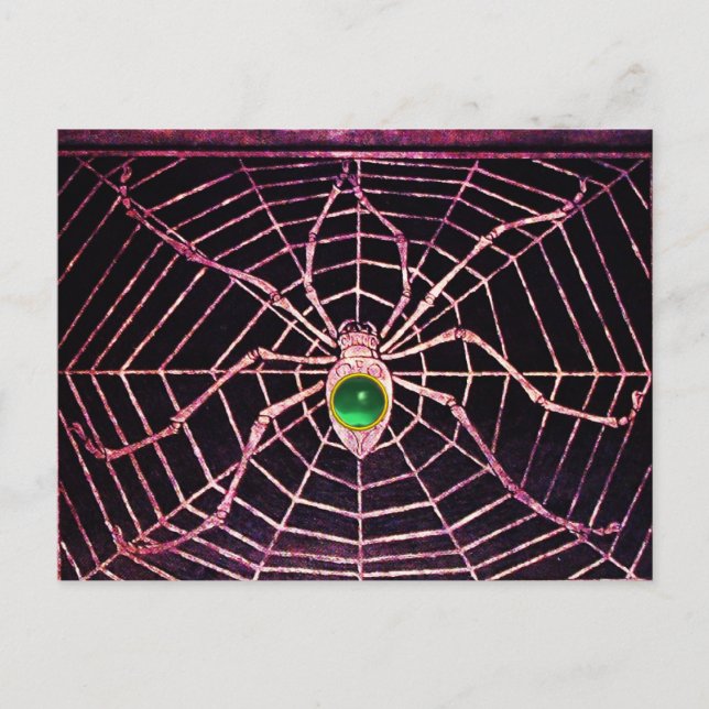 Postal SPIDER Y WEB Green Jade Black (Anverso)