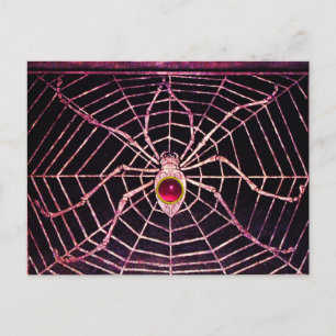 Postal SPIDER Y WEB Pink Fuchsia Ruby Black