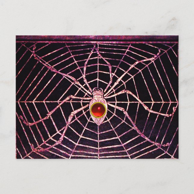 Postal SPIDER Y WEB Red Ruby Black (Anverso)