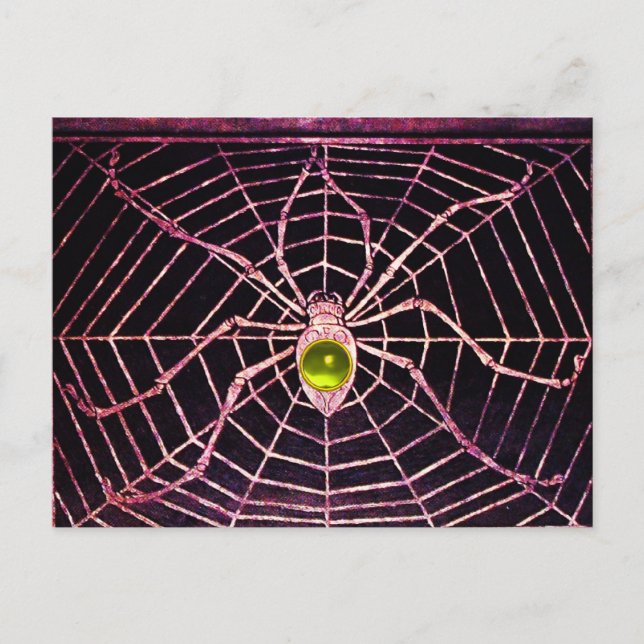 Postal SPIDER Y WEB Yellow Topaz Black (Anverso)