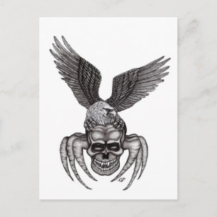 Postal Spiderskull con águila