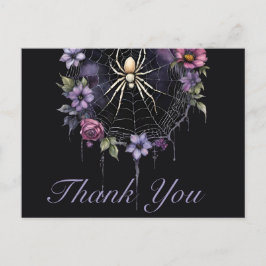Postal Spiderweb Gothic Purple Floral Gracias