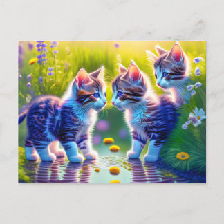 Postal Spielende Katzenkinder