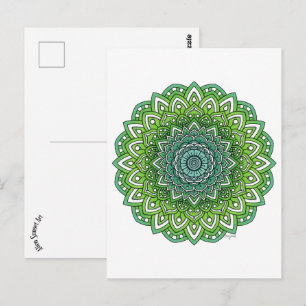 Postal Spiky Green Flower Mandala