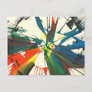 Postal Spin-Art 1974. Mi primera obra de arte.
