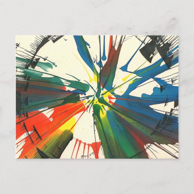 Postal Spin-Art 1974. Mi primera obra de arte. (Anverso)