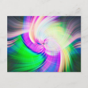 Postal SPIRALFLUO - Fractal Psicodélico Colorido Moderno
