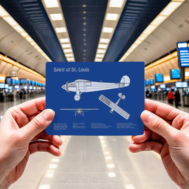 Postal Spirit of St. Louis - Avión Planes de huella azul  (Subido por el creador)