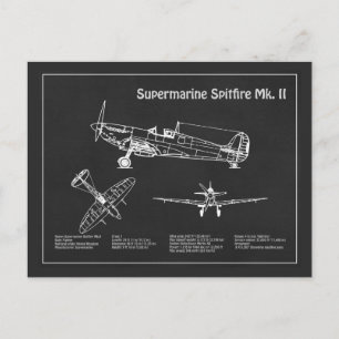 Postal Spitfire supermarino - PD de diseño aéreo