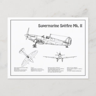 Postal Spitfire supermarino - Plano aéreo BD