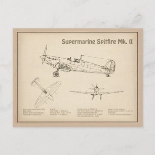 Postal Spitfire supermarino - Plano aéreo SD