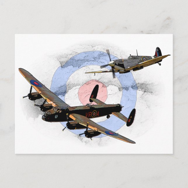Postal Spitfire y Lancaster (Anverso)