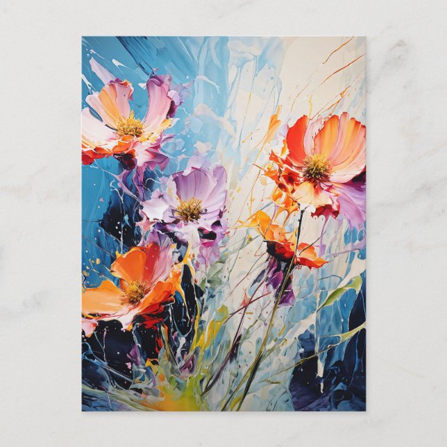 Postal Splash Arte floral (Anverso)