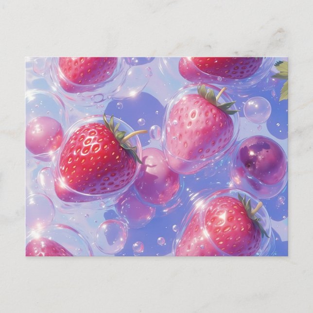 Postal Splash de uva de fresa (Anverso)