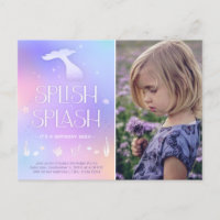 Splish Splash Whimsical Sparkly Mermaid Cumpleaños