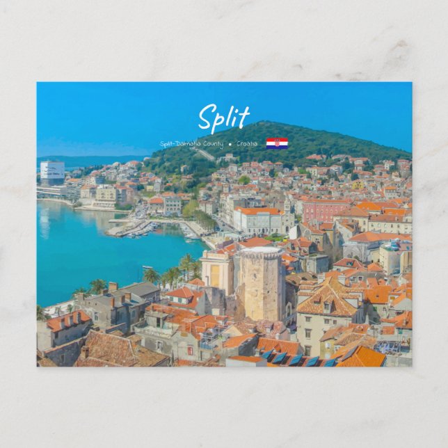 Postal Split, Croacia - Ciudad Costera (Anverso)