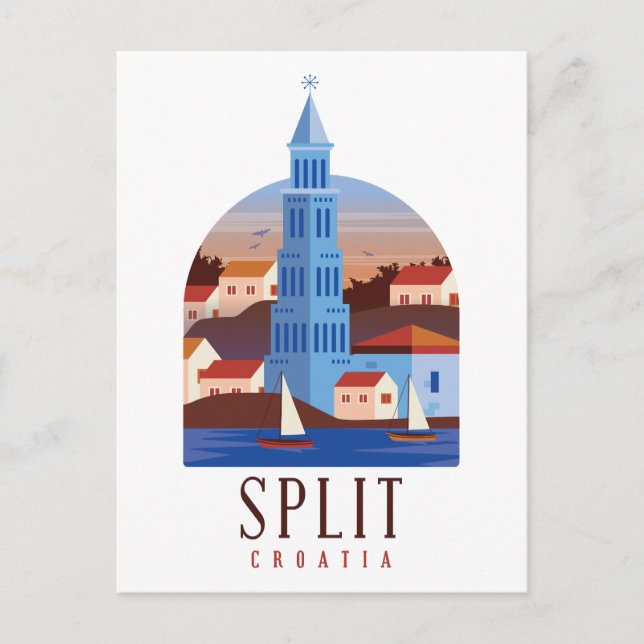 Postal Split Croacia Dalmatia Vintage (Anverso)