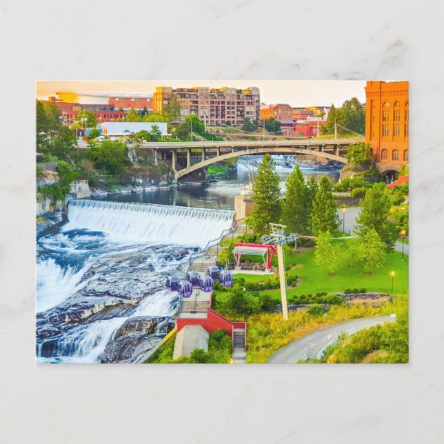 Postal Spokane Falls Washington Post Card Card (Anverso)