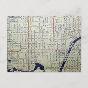 Postal Spokane, Mapa de Vintage de WA