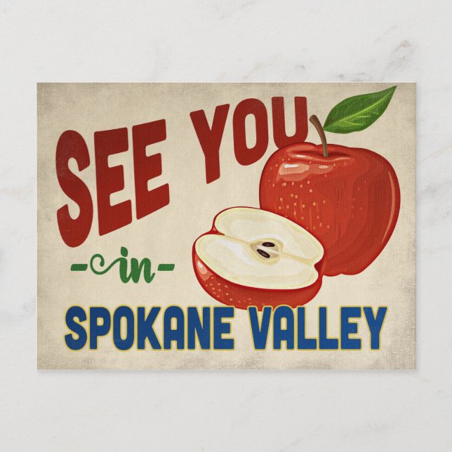 Postal Spokane Valley Washington Apple - Vintage (Anverso)