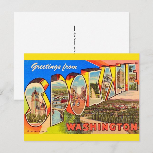 Postal Spokane Washington  (Anverso / Reverso)