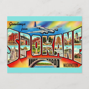 Postal Spokane Washington Antiguo 