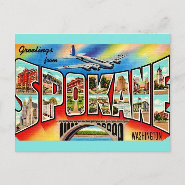 Postal Spokane Washington Antiguo  (Anverso)