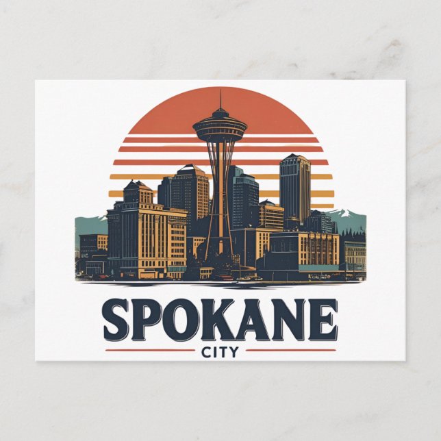 Postal Spokane Washington DC Skyline (Anverso)