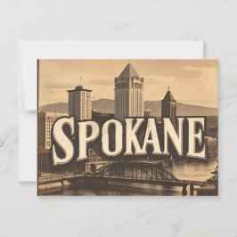 Postal Spokane Washington DC vintage Skyline